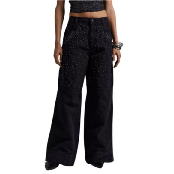 Urban Outfitters Pants - Urban Outfitters Montana Crystal Embellished Pants Black Size 2 Silence + Noise